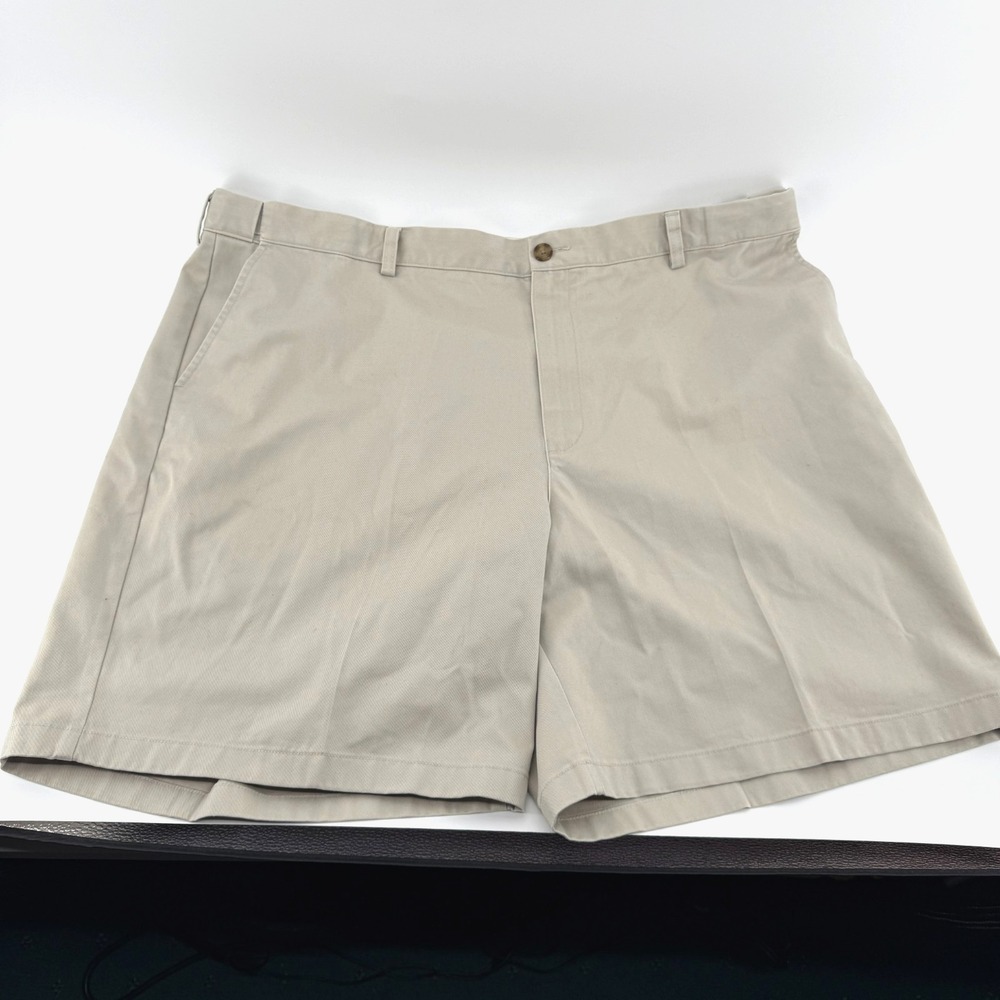 LL Bean‎ Comfort Waist Men Shorts Casual 42W 267795 100% Cotton Beige Tan